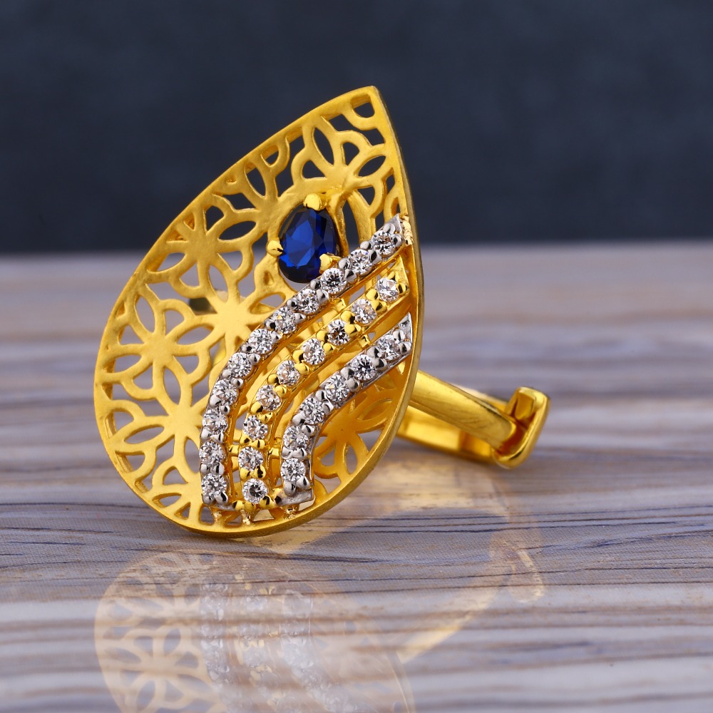 22KT Gold Hallmark  Classic Women's  Long Ring LLR245