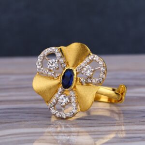 916 Gold Ladies Hallmark Stylish Long Ring LLR235