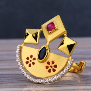 916 Gold Ladies Hallmark Fancy Long Ring LLR233