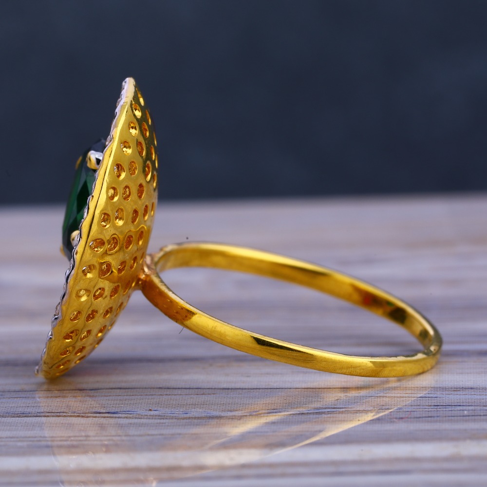 916 Gold Ladies Hallmark Designer Long Ring LLR230 - Image 2