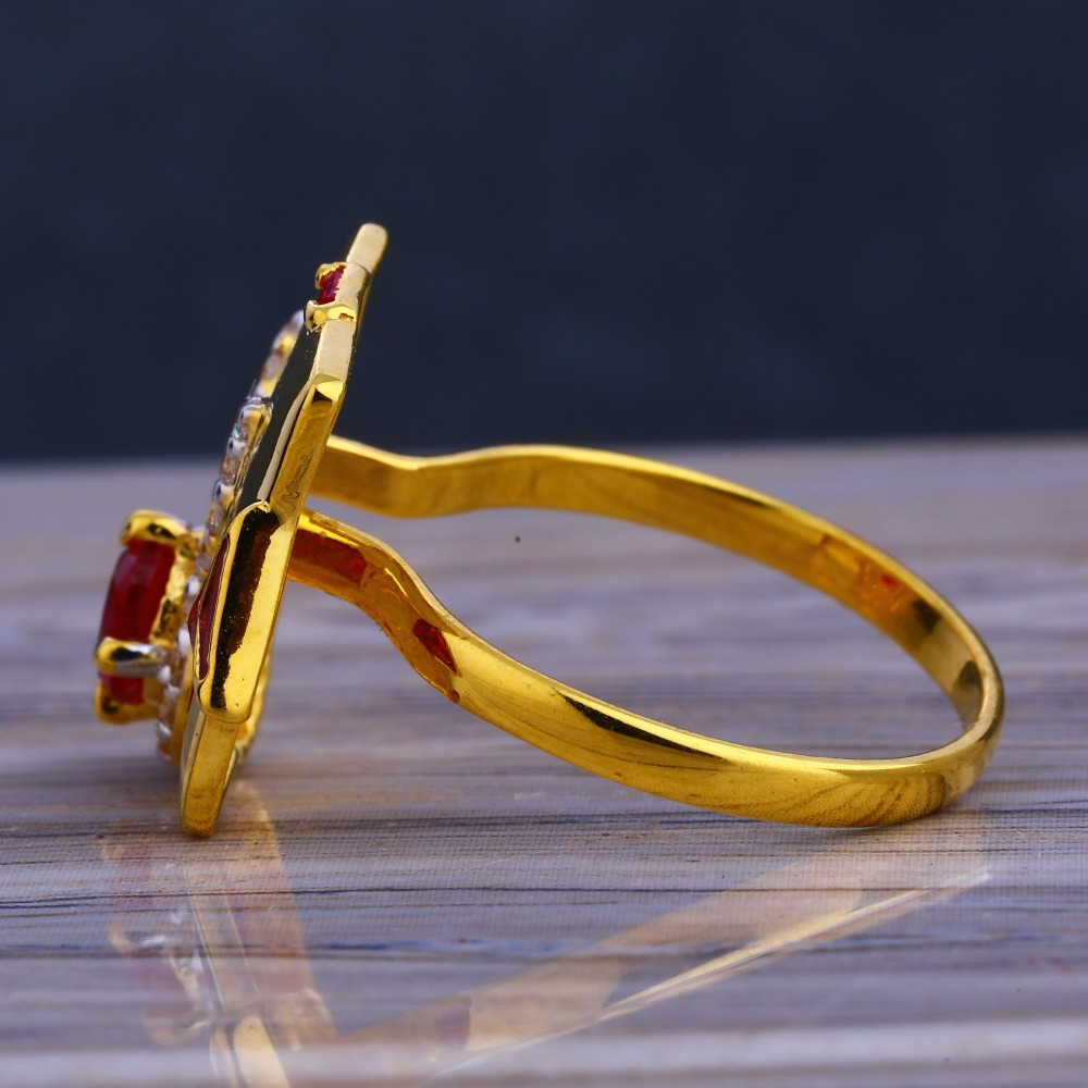 916 Gold Ladies Hallmark Classic Long Ring LLR229 - Image 2