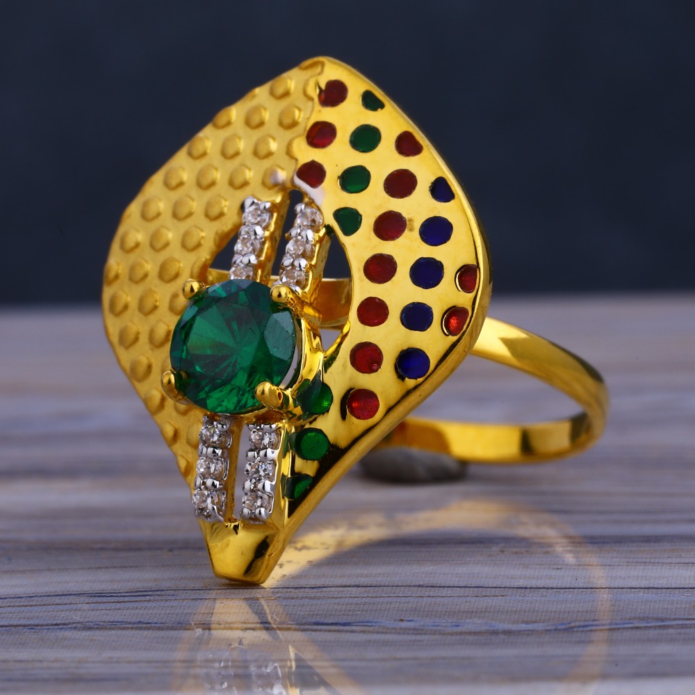 916 Gold Ladies Hallmark Long Ring LLR228