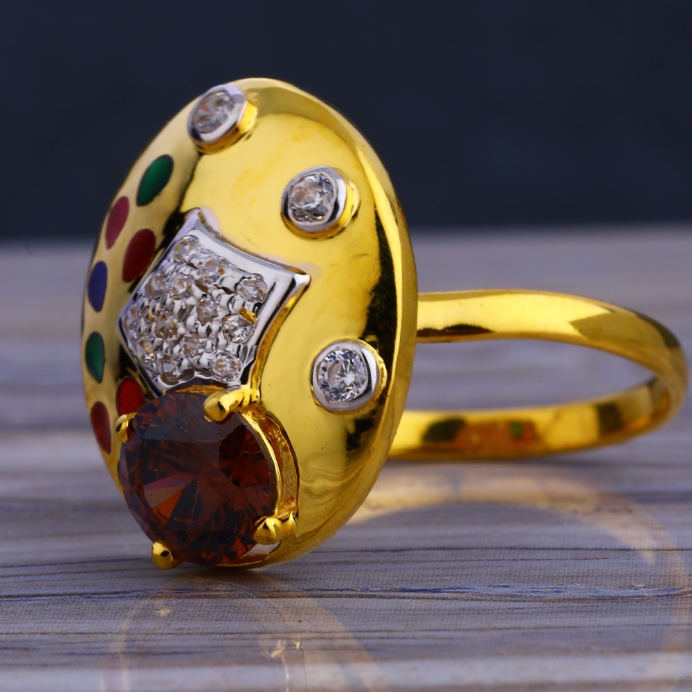 916 Gold Ladies Fancy Long Ring LLR225