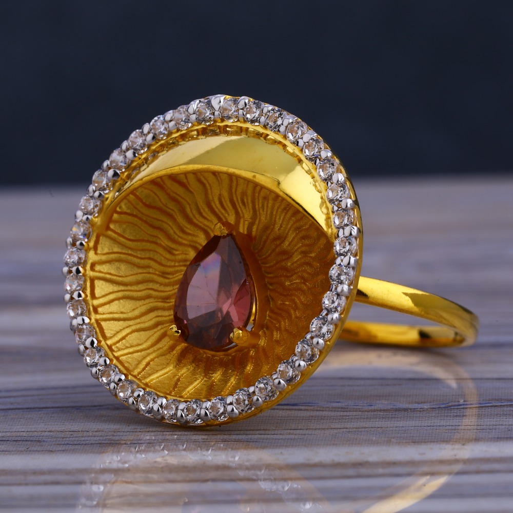 916 Gold Ladies Exclusive Long Ring LLR224