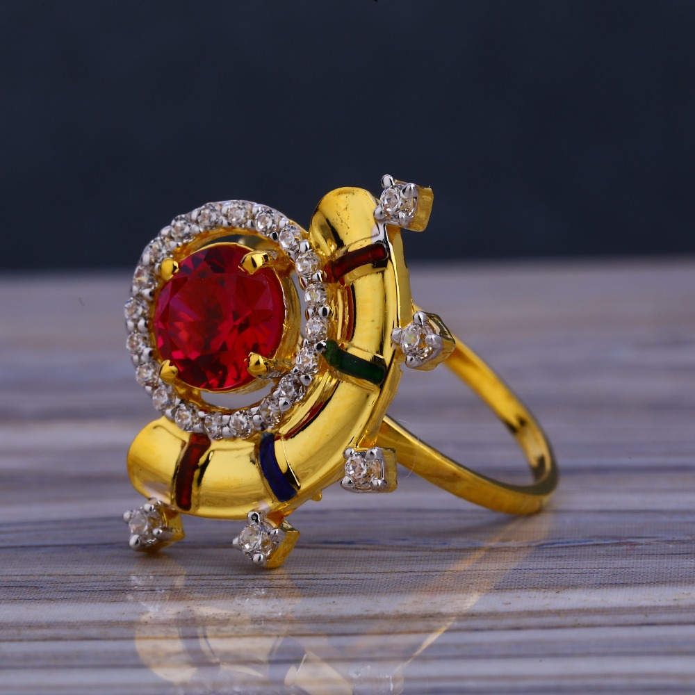 916 Gold Ladies Delicate Long Ring LLR223