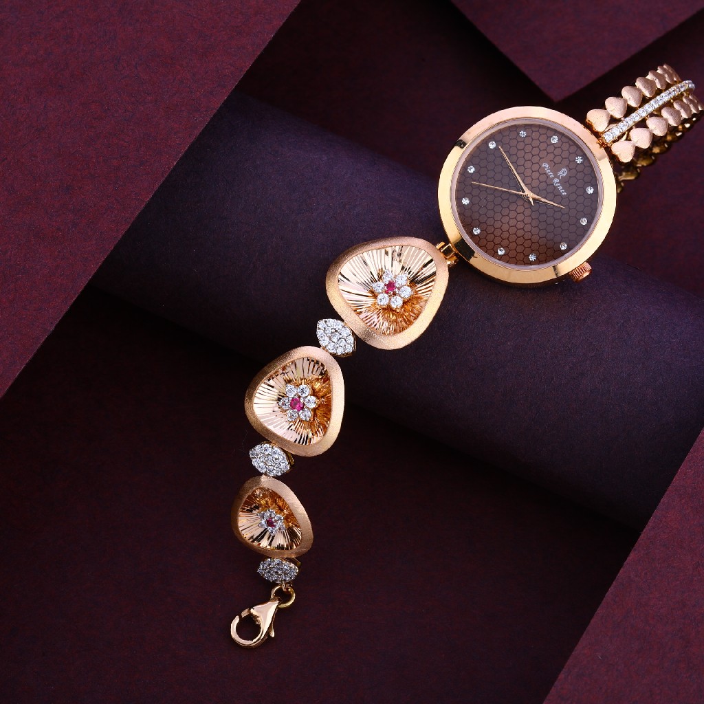 18KT Cz Hallmark Designer Rose Gold Ladies Watch RLW254