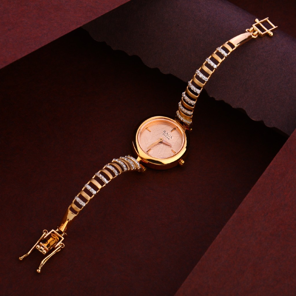 750 Cz Rose Gold Hallmark Fancy Women's Watch RLW244
