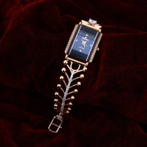 750 Rose Gold Designer Cz Ladies Watch RLW172
