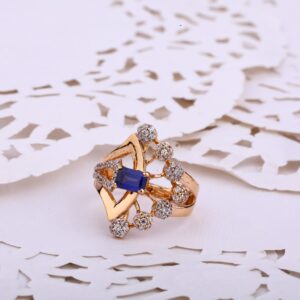 18ct rose gold classic ladies cz ring rlr527