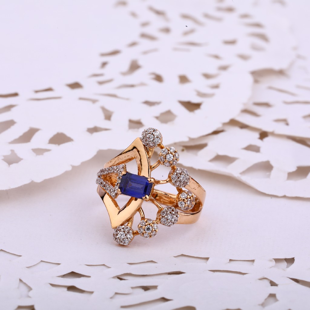 18ct rose gold classic ladies cz ring rlr527