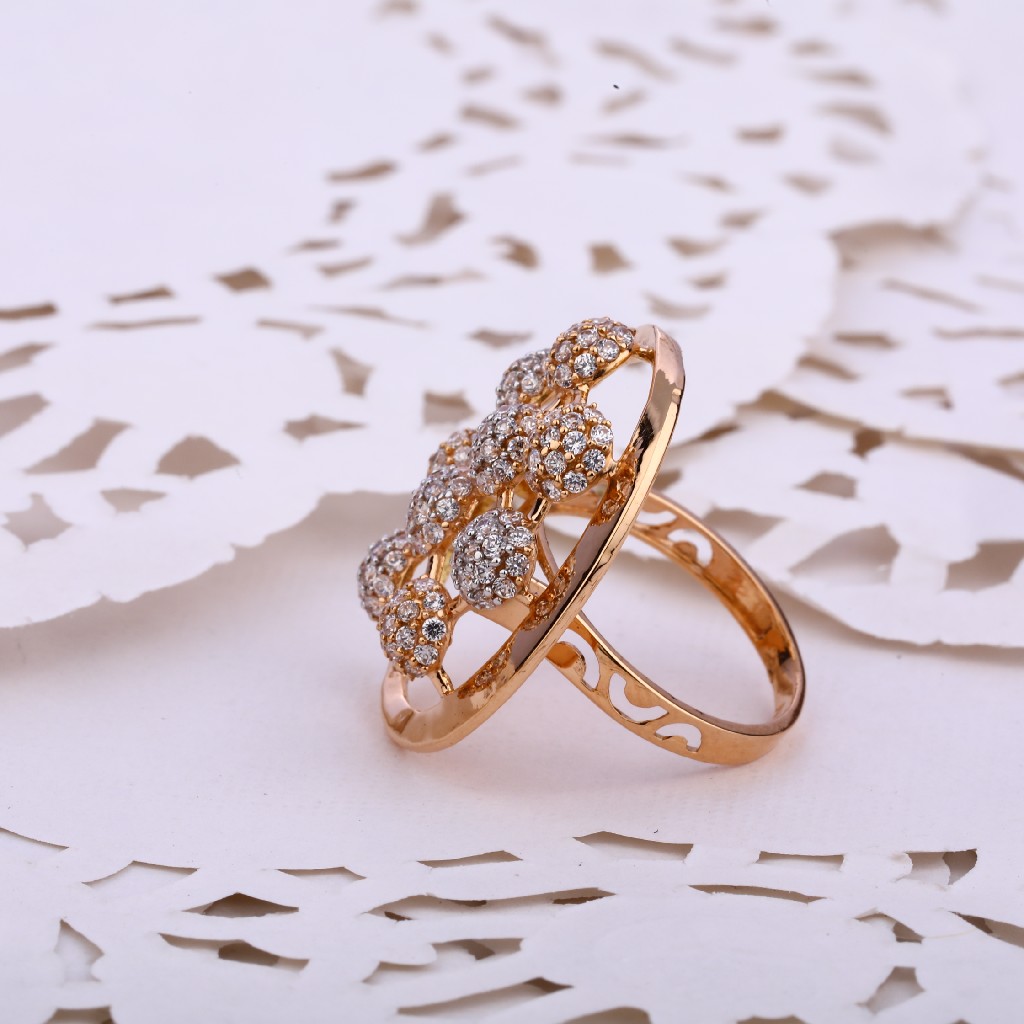 18CT Rose Gold Ladies Cz ring RLR528 - Image 2