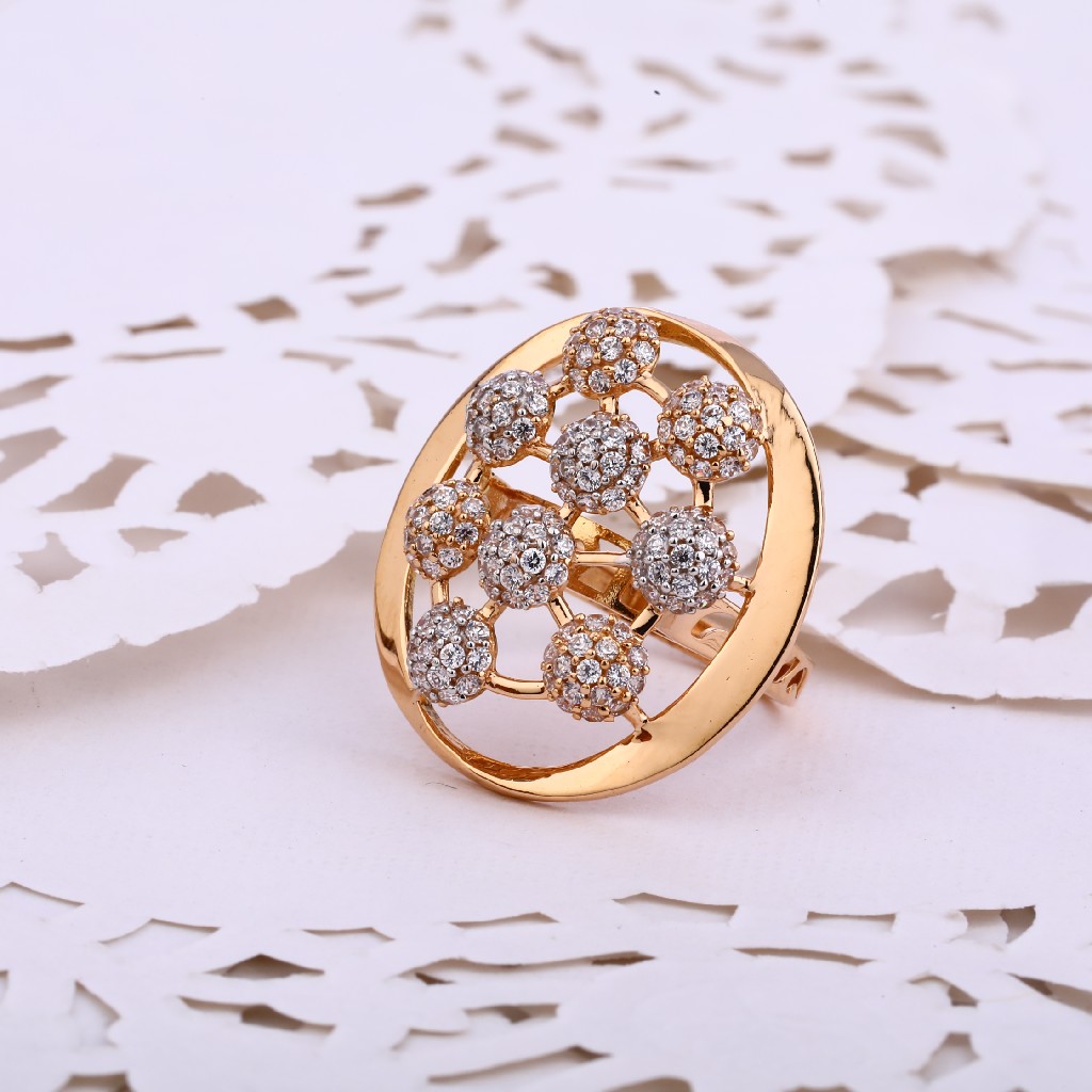 18CT Rose Gold Ladies Cz ring RLR528