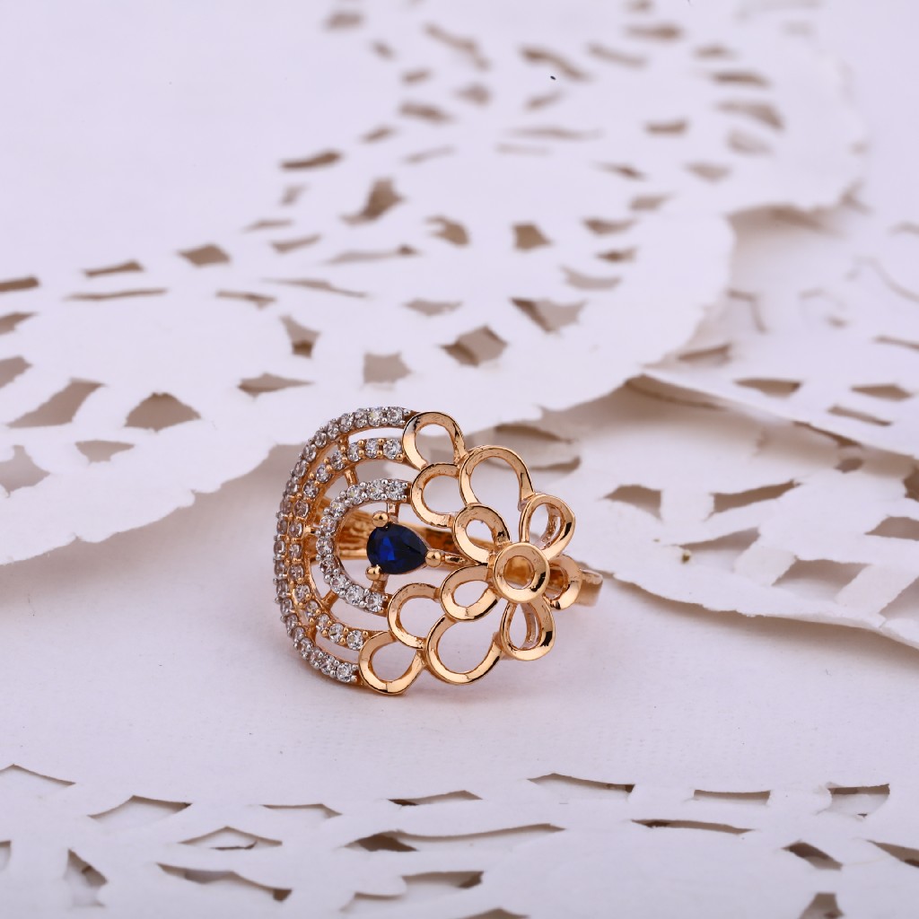 18KT Rose Gold Delicate Diamond Ladies ring RLR541