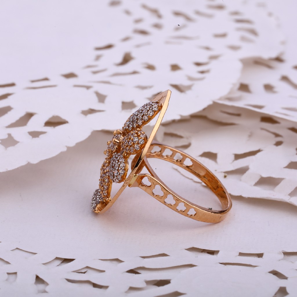 750 Women's CZ Gorgeous Hallmark Rose Gold ring RLR546 - Image 2