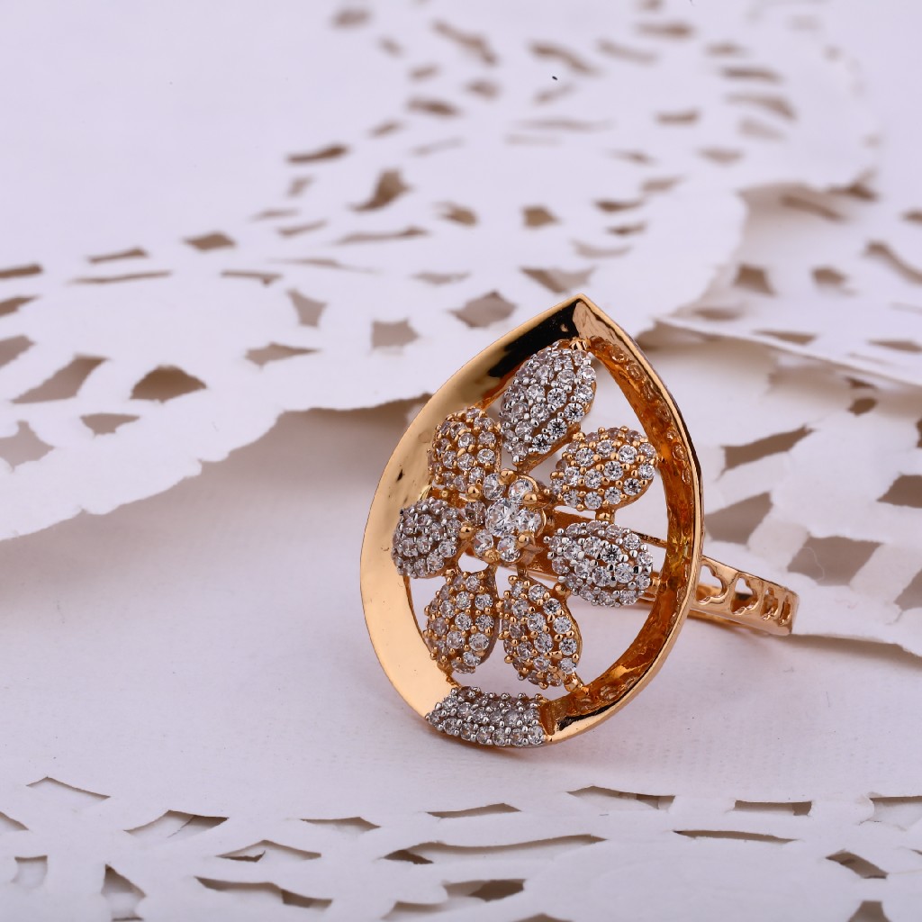 750 Women's CZ Gorgeous Hallmark Rose Gold ring RLR546