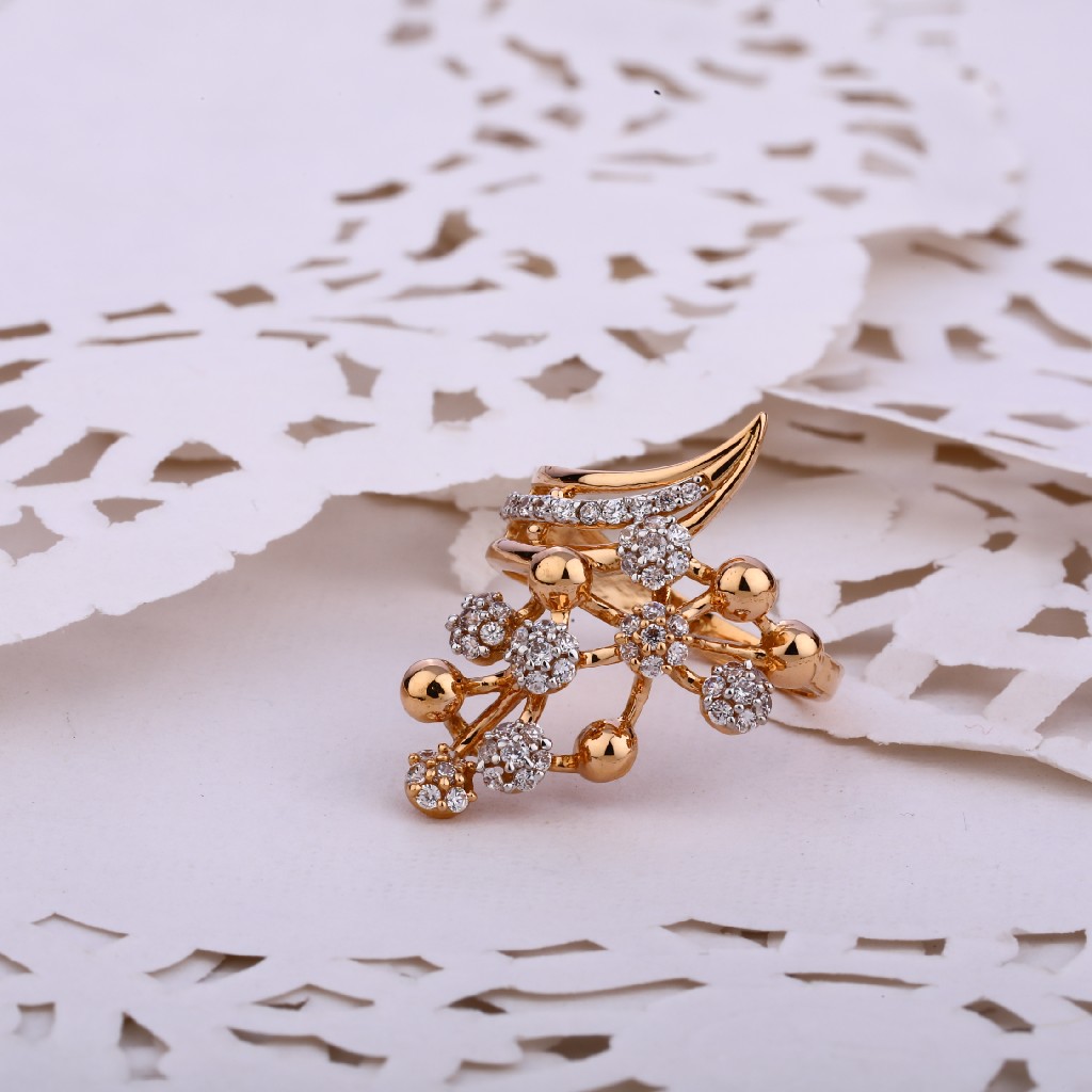 750 Women's CZ Fancy Hallmark Rose Gold ring RLR547