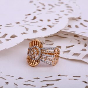 750 Women's CZ Delicate Hallmark Rose Gold ring RLR549
