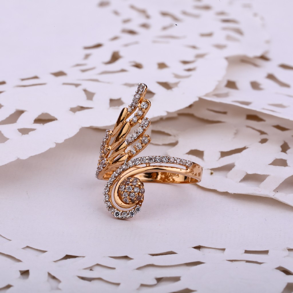 750 Women's CZ Classic Hallmark Rose Gold ring RLR551