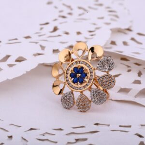 750 Women's CZ Hallmark Rose Gold ring RLR552