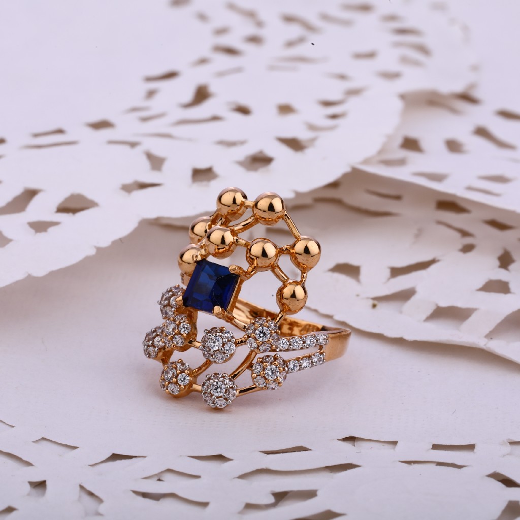 750 Ladies CZ Gorgeous Rose Gold ring RLR554