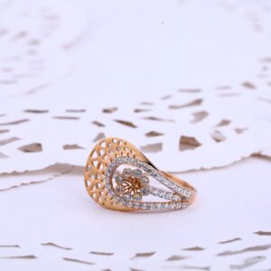 750 Ladies CZ Exclusive Rose Gold ring RLR556