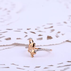 760 Ladies CZ Designer Rose Gold ring RLR558