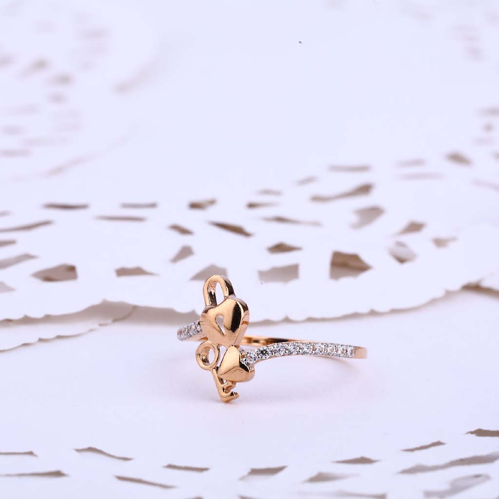 760 Ladies CZ Designer Rose Gold ring RLR558
