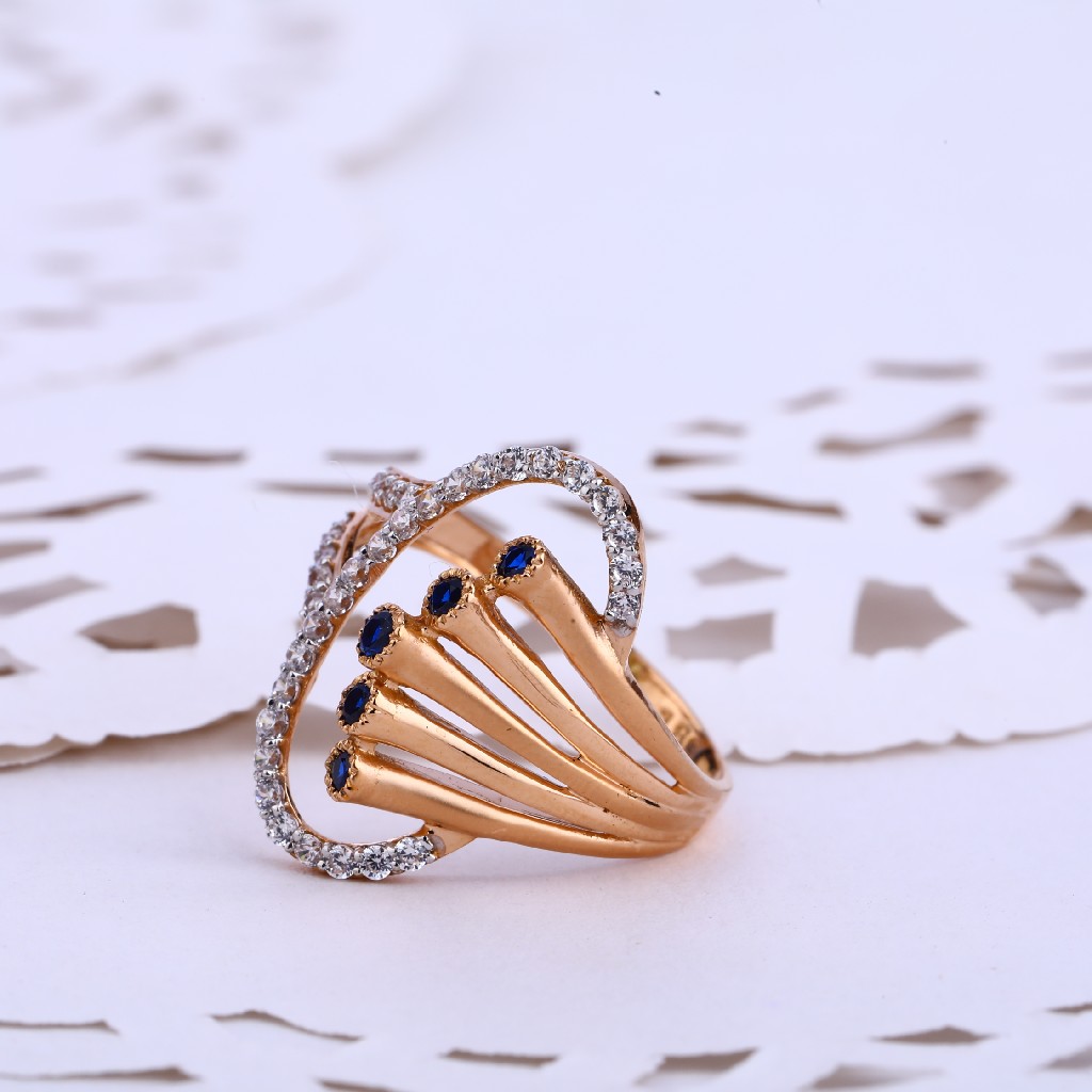 18CT CZ Rose Gold Fancy Hallmark Women's ring RLR563