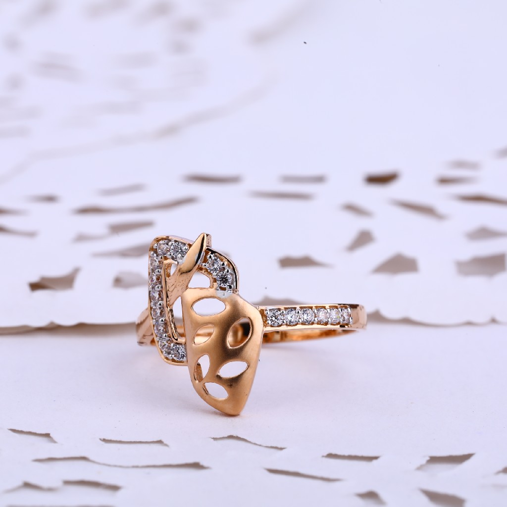 18ct cz rose gold delicate hallmark women's ring rlr565