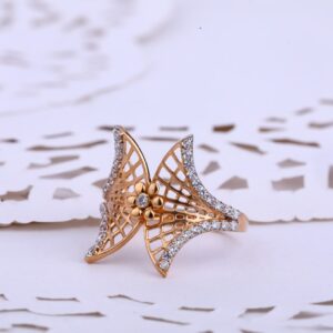 18CT CZ Rose Gold Classic Hallmark Women's ring RLR567
