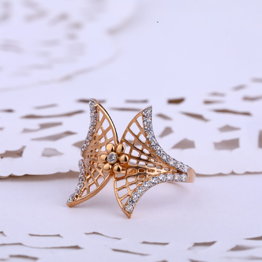 18CT CZ Rose Gold Classic Hallmark Women's ring RLR567
