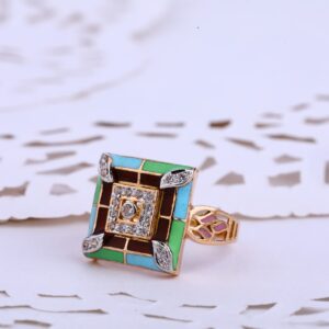 18CT Rose Gold cz Stylish Ladies ring RLR569
