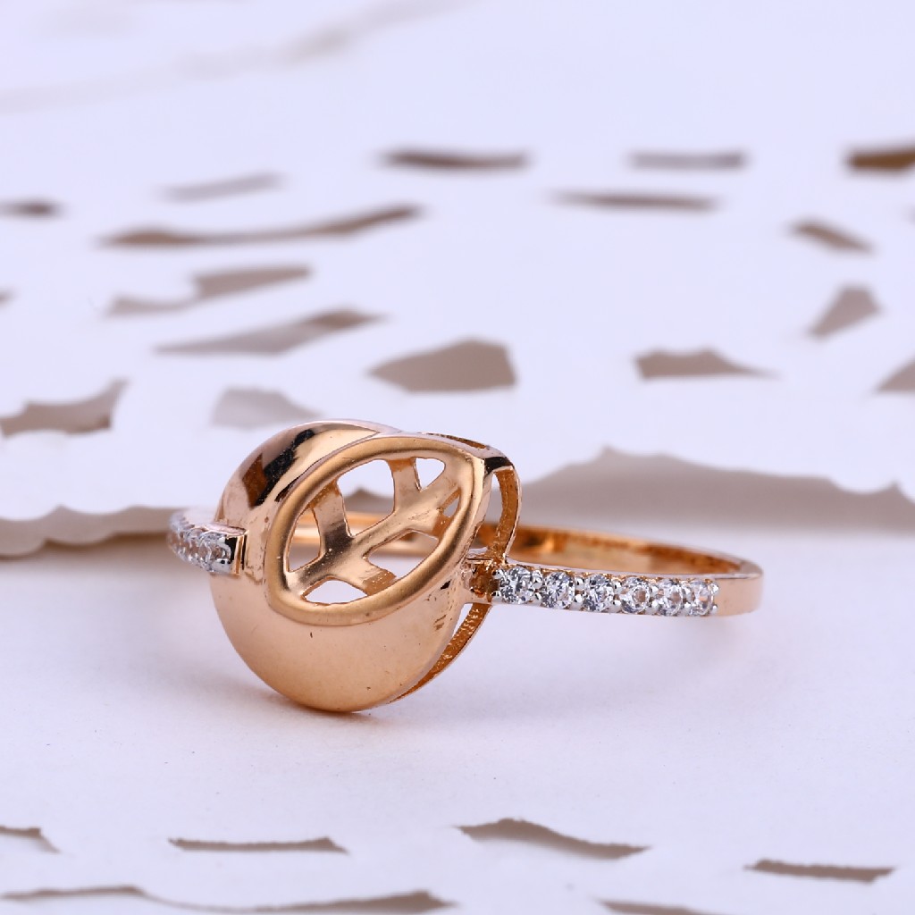18CT Rose Gold cz Fancy Ladies ring RLR571