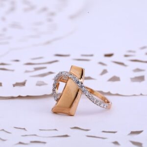 18CT Rose Gold cz Designer Ladies ring RLR574