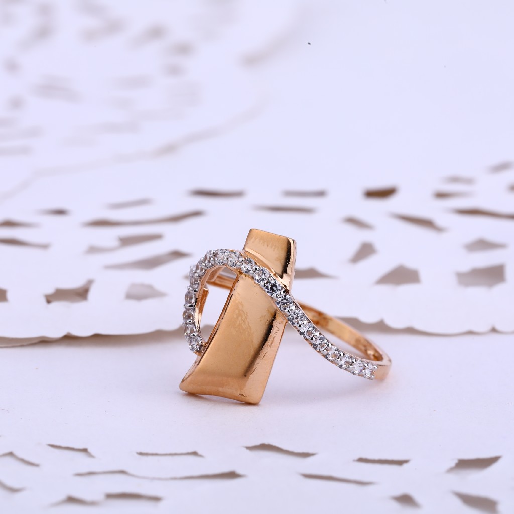 18CT Rose Gold cz Designer Ladies ring RLR574