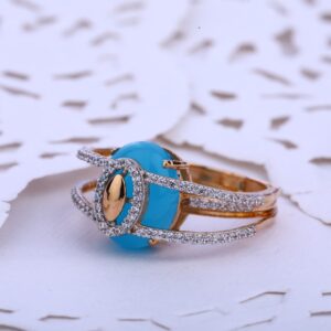 18kt CZ Rose Gold Stylish Women's Ring RLR501