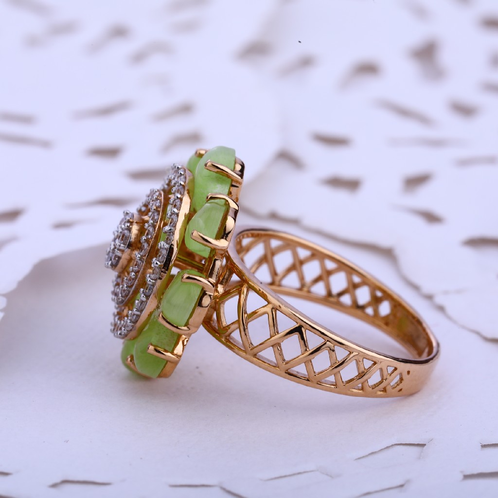 18kt CZ Rose Gold Fancy Women's Ring RLR500 - Image 2