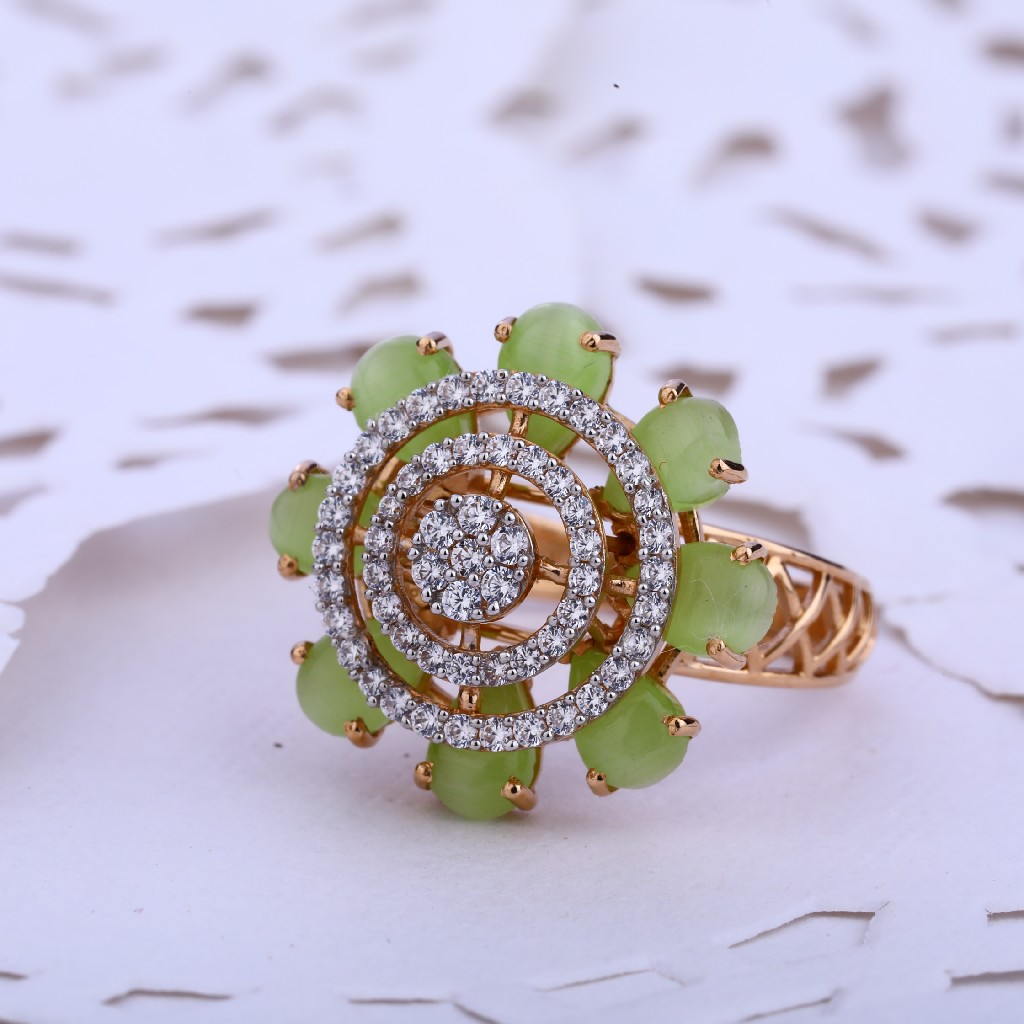 18kt CZ Rose Gold Fancy Women's Ring RLR500