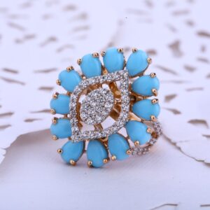 18kt CZ Rose Gold Delicate Women's Ring RLR502