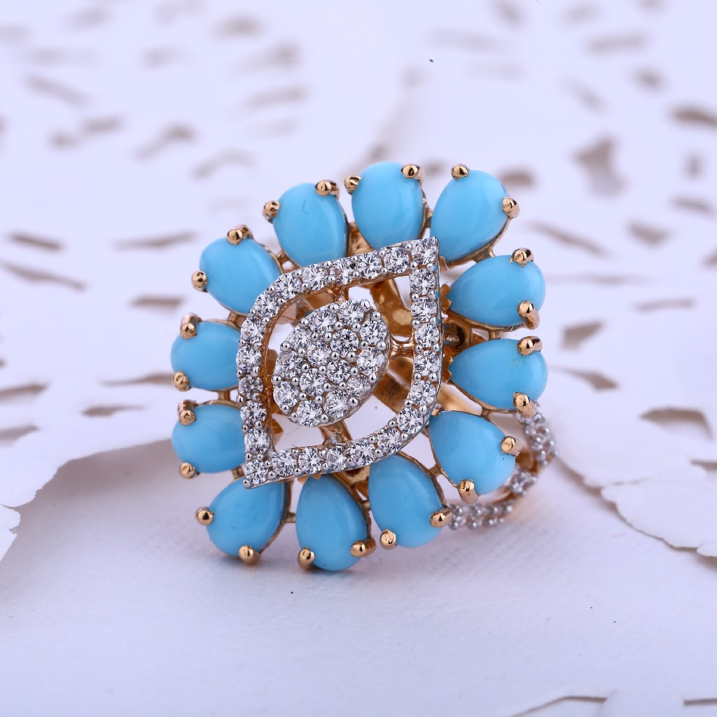 18kt CZ Rose Gold Delicate Women's Ring RLR502
