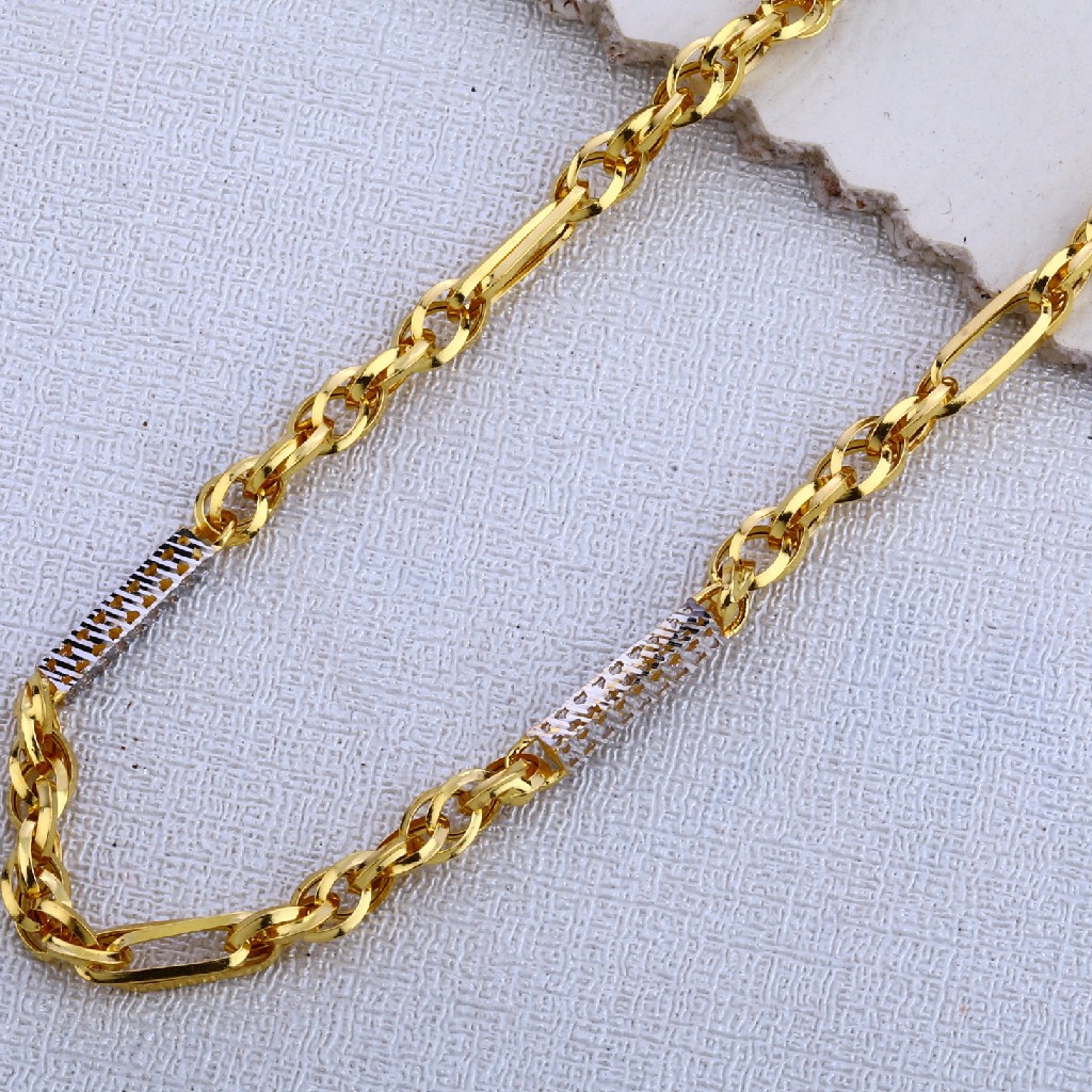 916 Gold Men's Stylish Hallmark Chain MCH520 - Image 2
