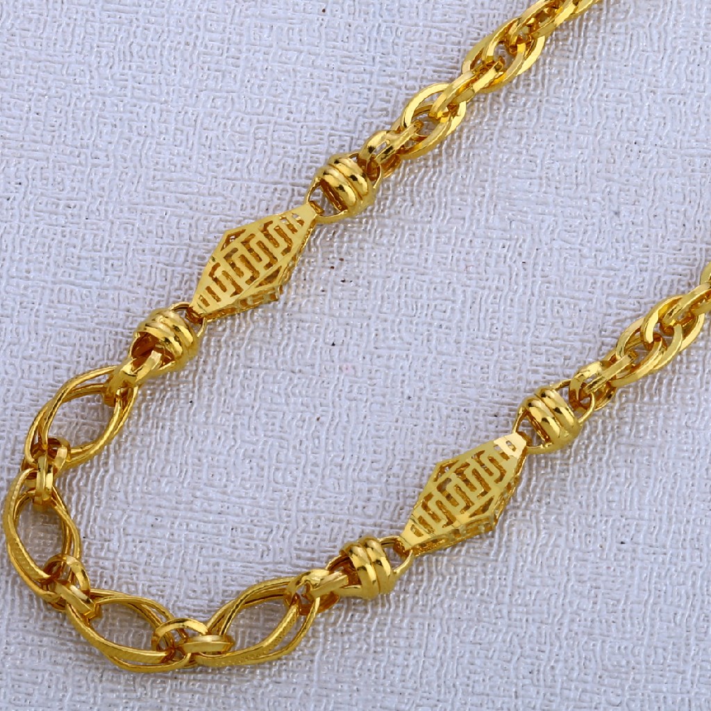916 Gold Men's Fancy Hallmark Chain MCH524 - Image 2