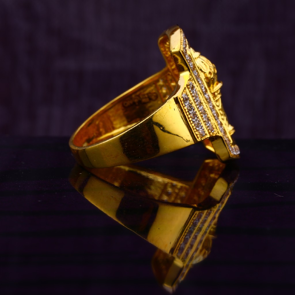 22KT CZ Hallmark Exclusive Gold men's God Ring MGR127 - Image 3