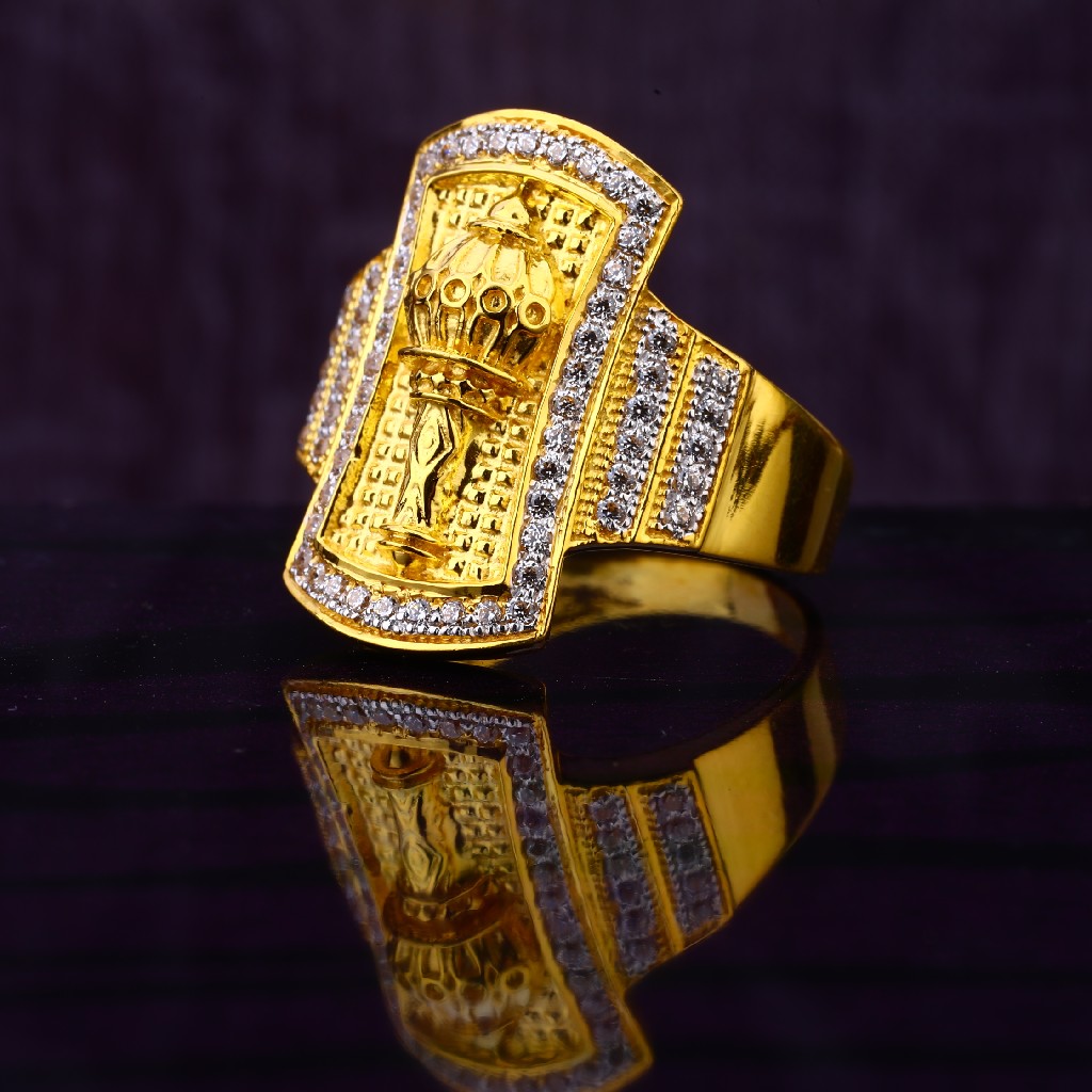 22KT CZ Hallmark Exclusive Gold men's God Ring MGR127