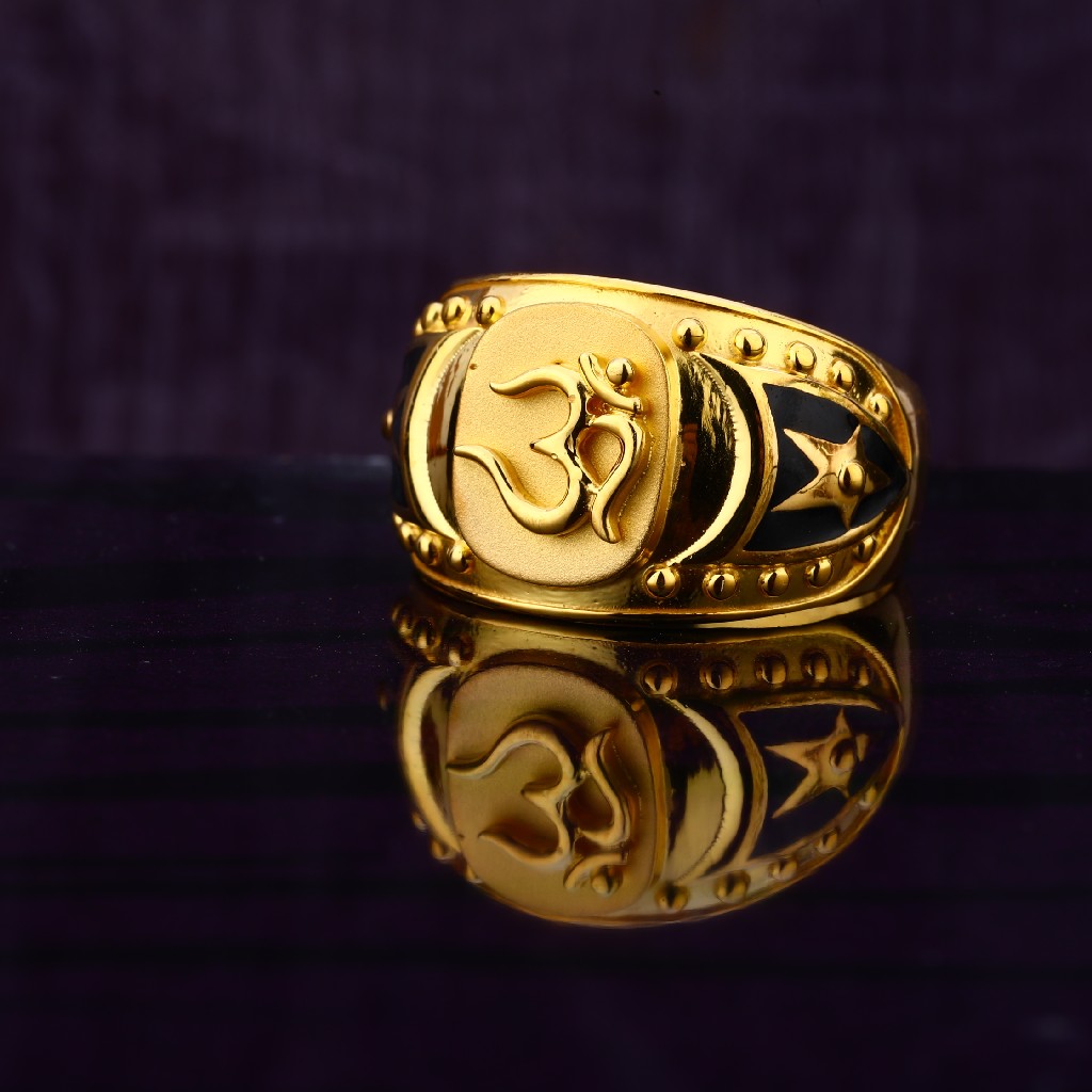 22KT CZ Hallmark Designer Gold men's God Ring MGR125