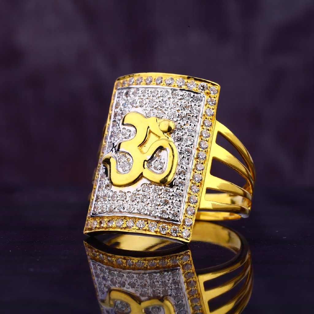 22KT CZ Gold Fancy men's God Ring MGR140