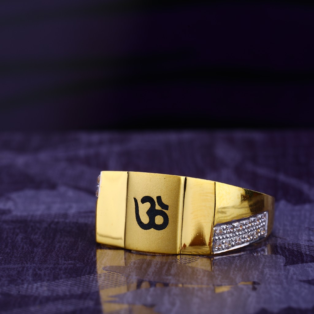 916 CZ Gold Hallmark Delicate Gent's God Ring MGR153