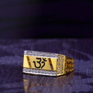916 CZ Gold Hallmark Designer Gent's God Ring MGR152
