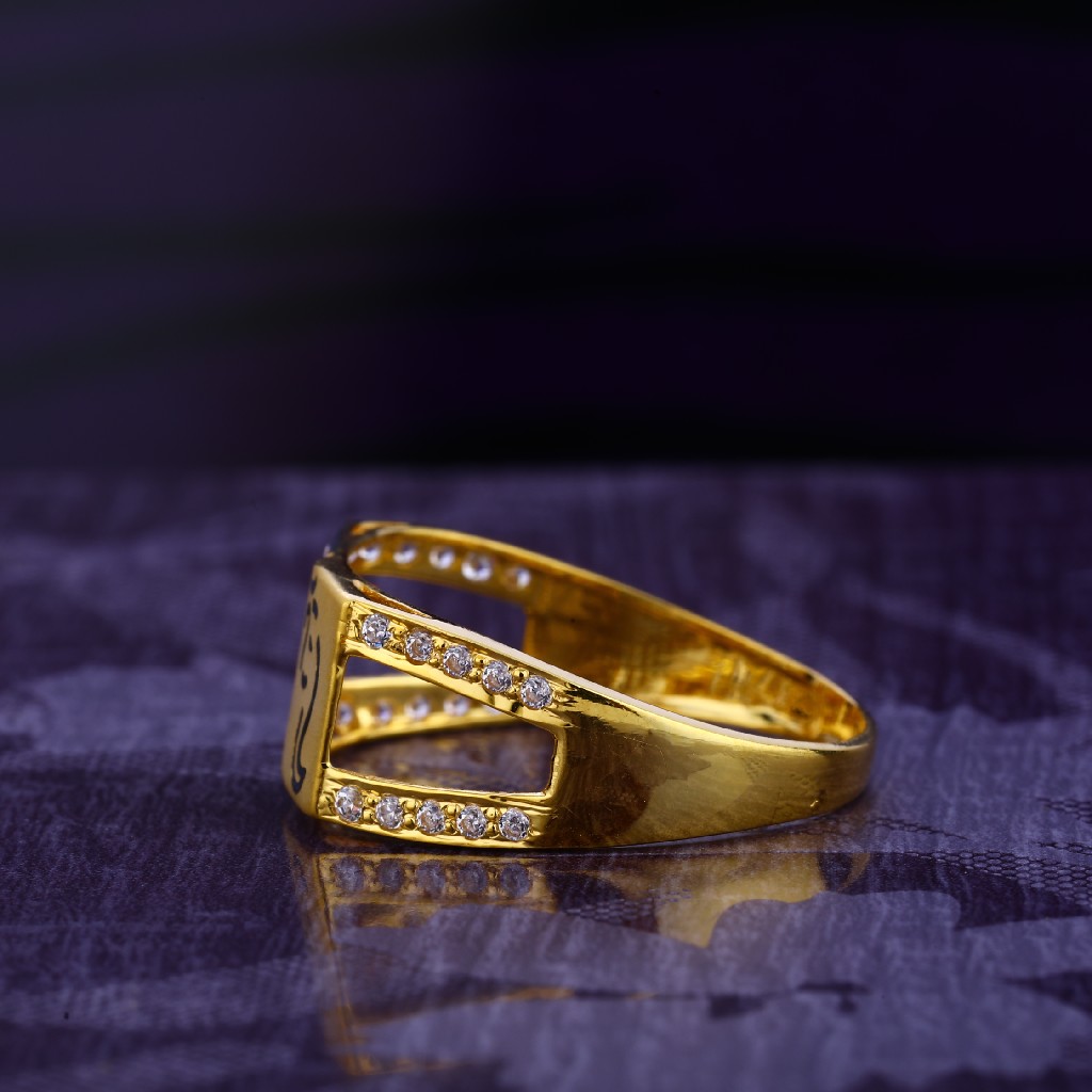 916 CZ Gold Stylish Gentlemen's God Ring MGR156 - Image 2