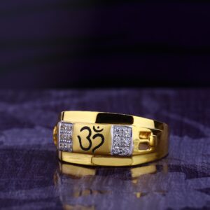 916 CZ Gold Fancy Gentlemen's God Ring MGR160